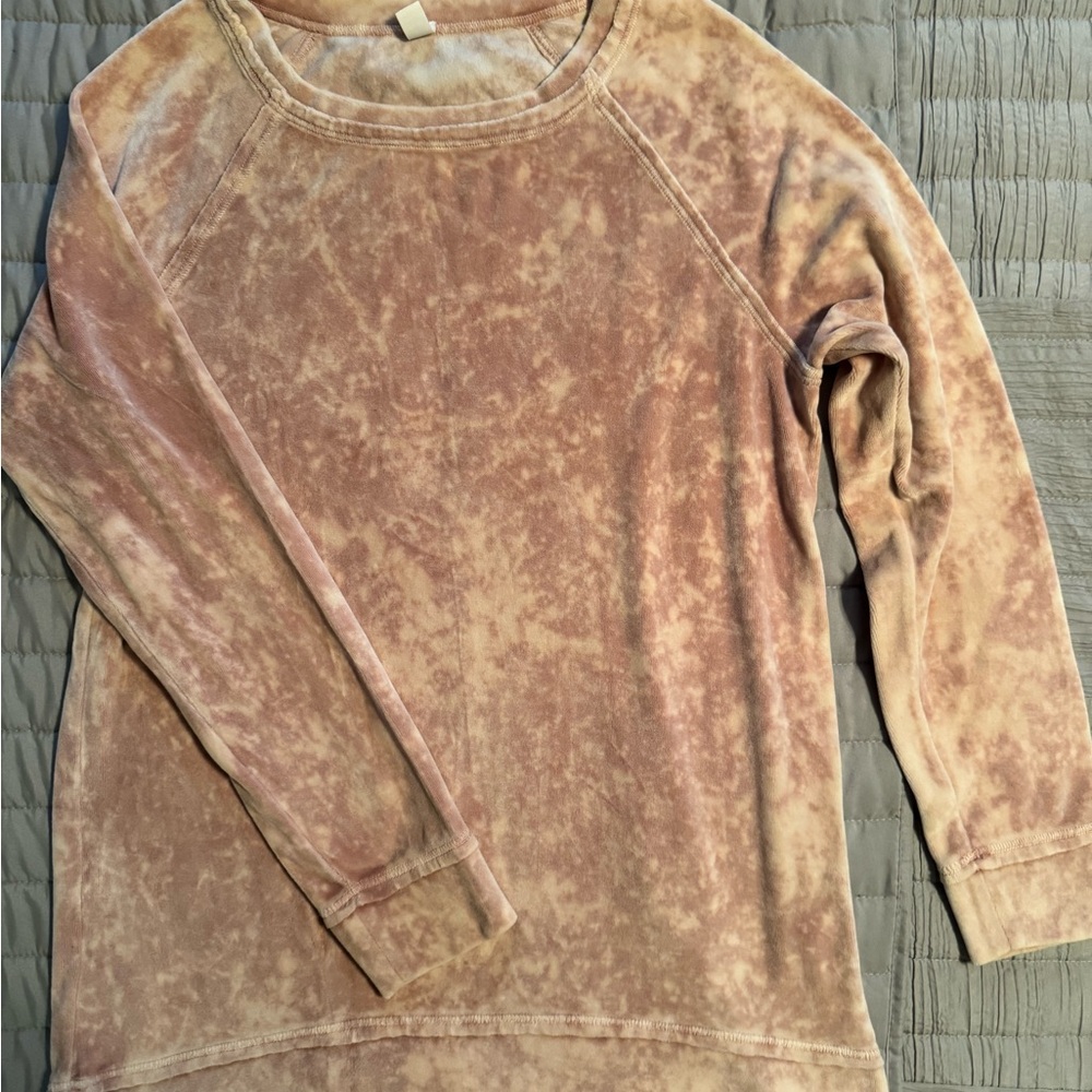 BP Blush Tie-Dye Velour Tunic Top